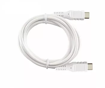 DINIC USB Typ C auf C Ladekabel, 2x USB Typ C Stecker, 60W, 3A, OD: 3.5mm, weiß, DINIC Box mit Euroloch, 1.5m